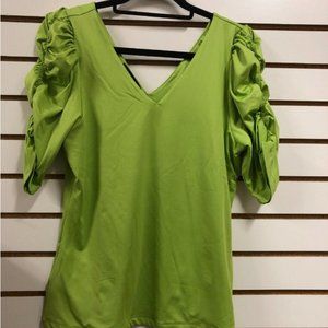 Boston Proper Bright Lime Green Top